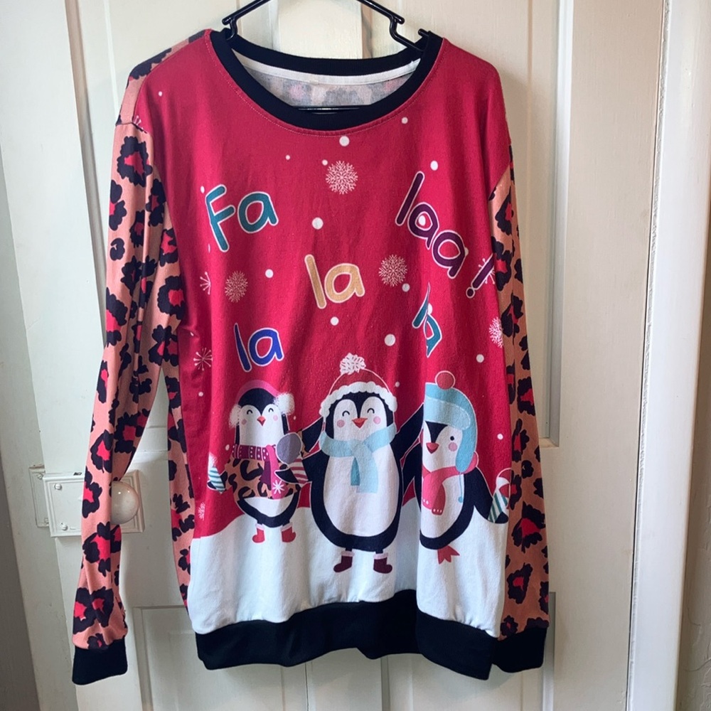 Penguin Christmas Song Ugly Christmas Sweater size small